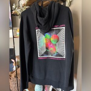 Hollister Hoodie Mens Large Black California Galaxy Space Orbit Pullover Planet